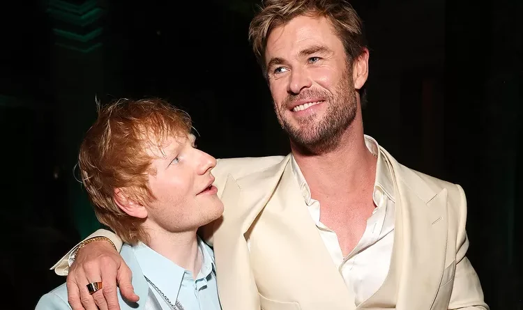 Chris Hemsworth Learns to Play Drums at Ed Sheeran Concert