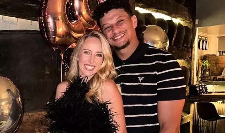 Pregnant Brittany Mahomes Rocks Feather Crop Top Alongside Husband Patrick Dressed in a ,550 Prada Polo